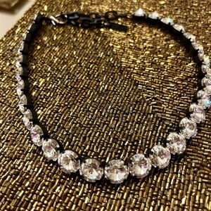 Tova brand Swarovski crystal Anais Necklace in Smutt with clear all crystals